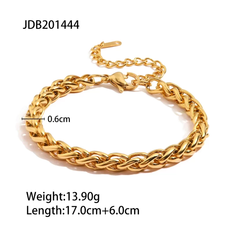 Statement Stylish Waterproof 18K Gold Plated Stainless Steel Bracelet Trendy Charm Jewelry Gift Men - Image 6