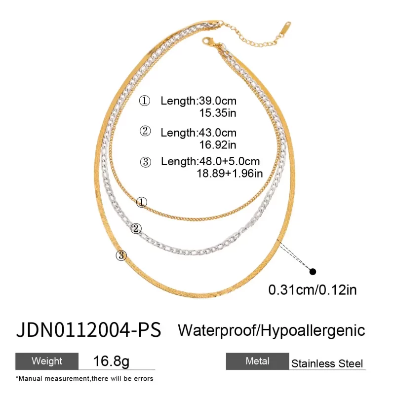 Youthway Versatile Statement Gold Plated Stainless Steel Multi Layers Chain Necklace Set For Women Anti Allergic Jewelry Daily - Image 6