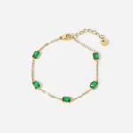 tainless Steel Cubic Zirconia Bracelet 18k Gold PVD Plated Colored Crystal Zircon Jewelry For Women Men Gift Brazalete