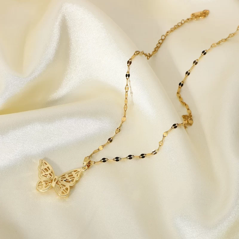 Fancy Crystal Butterfly Necklace 18K Gold Stainless Steel Jewelry Gift Cubic Zircon Butterfly Pendant Necklace Women - Image 4