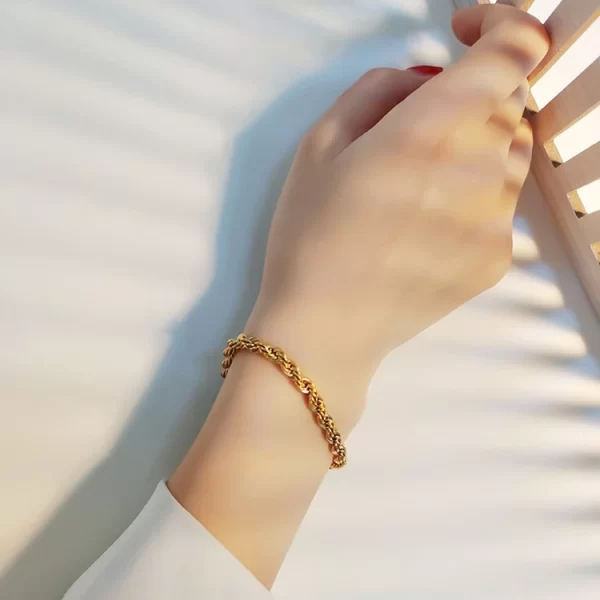 Youthway 2023 NEW Stainless Steel Metallic Texture Snake Chain Cuban Chain Bracelet For Woman Waterproof Jewelry Bijoux Men - Image 5
