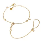 18K Gold Stainless Steel Pearl Finger Chain Minimalist Hand Harness Everyday Layered Arm Art