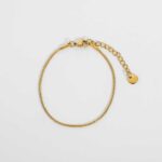 Dainty Super Thin Bone Chain Bracelet Stacking 18K Gold Plated Stainless Steel Bracelet for Women Accessories