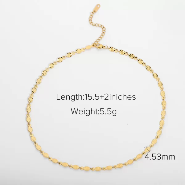 Vintage Oval Chain Necklace Daily Jewelry 18K Gold Plated Stainless Steel Oval Chain Choker Necklace for Girl - Image 6