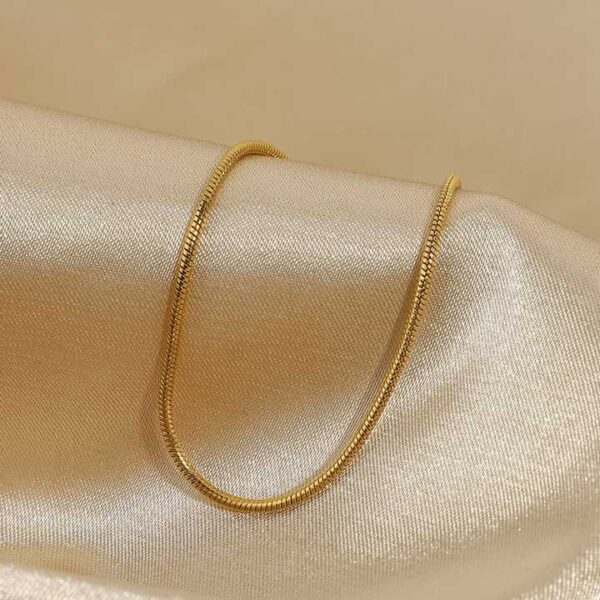 Dainty Super Thin Bone Chain Bracelet Stacking 18K Gold Plated Stainless Steel Bracelet for Women Accessories - Image 4