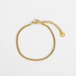 Gold Plated Stainless Steel Box Chain Stacking Bracelet For Women Punk Style Waterproof Bracelet Jewelry Gifts