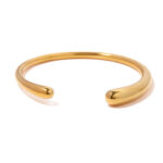 18K Gold Plated Mini Pearl Bracelets Stainless Steel Pave Colorful Zircon Cuff Bangle
