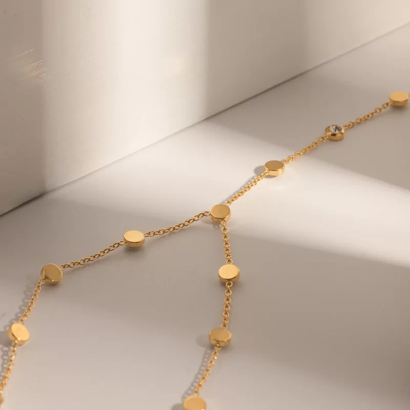 J&D Jewelry Dainty 18K PVD Gold Plated Stainless Steel Cubic Zirconia Long Y Shape Chain Necklace - Image 4