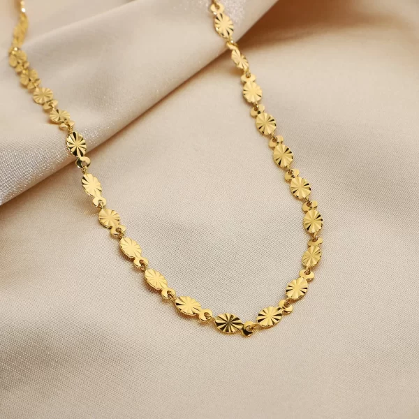 Vintage Oval Chain Necklace Daily Jewelry 18K Gold Plated Stainless Steel Oval Chain Choker Necklace for Girl - Image 2
