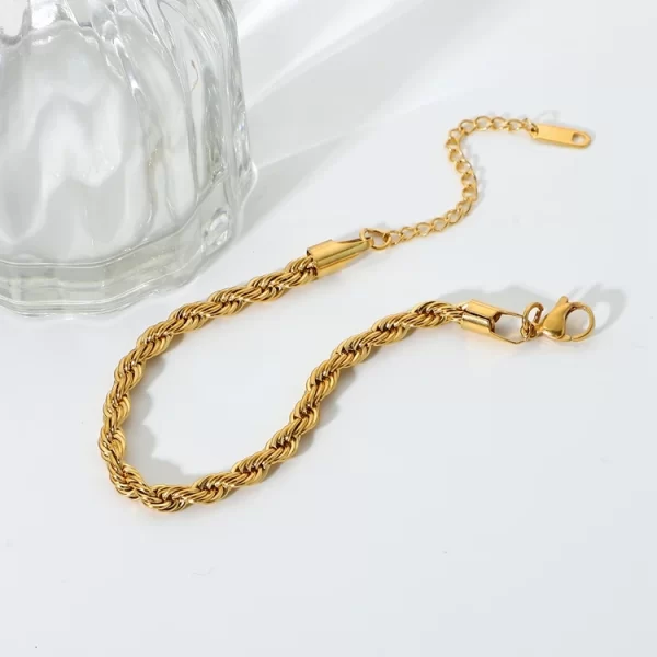 Youthway 2023 NEW Stainless Steel Metallic Texture Snake Chain Cuban Chain Bracelet For Woman Waterproof Jewelry Bijoux Men - Image 4