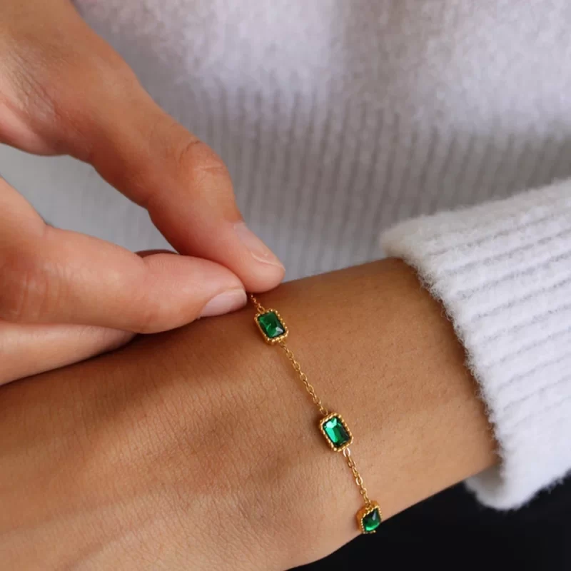 tainless Steel Cubic Zirconia Bracelet 18k Gold PVD Plated Colored Crystal Zircon Jewelry For Women Men Gift Brazalete - Image 2