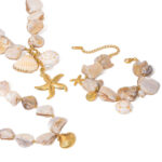 Summer Ocean Series Shell String Starfish Metal Charm Bracelet Necklace Jewlelry Set Women Trendy Accessories Gifts
