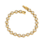18K Gold Women's Tennis Bracelet Vintage Stainless Steel Zircon Fashion Jewelry for Anniversaries Bustling Simple Style