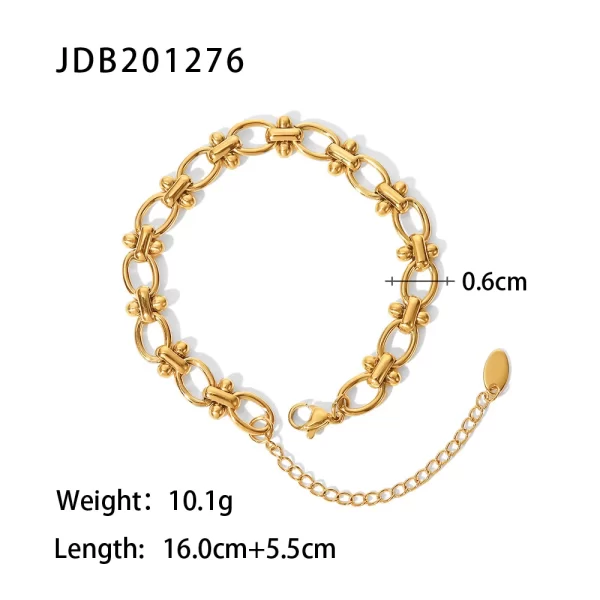 Golden Stainless Steel Metal Bracelet Adjustable Jewelry for Women Charm Fashion Jewelry Girls Gift - Image 6