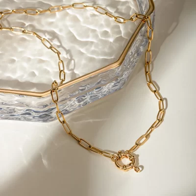 J&D DIY Charms Stainless Steel Gold Plated Necklaces Simple Cross Chain Multifunctional Necklace