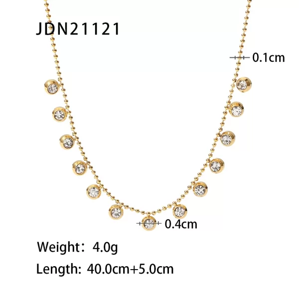 Youthway Stainless Steel Chain Neckalce Fashion 18 K Metal Texture Double Layered Trendy Jewelry fringe necklace french style - Image 5