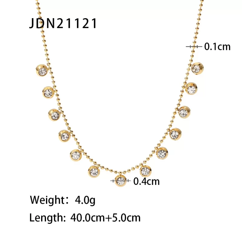 Youthway Stainless Steel Chain Neckalce Fashion 18 K Metal Texture Double Layered Trendy Jewelry fringe necklace french style - Image 5