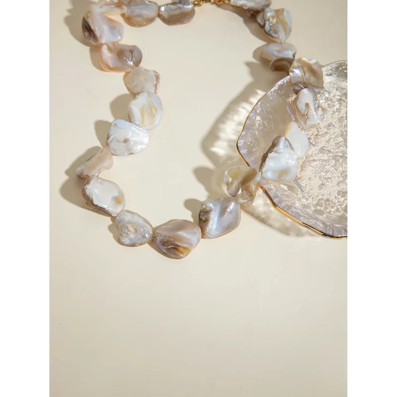 New Trendy Ocean Series 18K PVD Gold Plated Stainless Steel Pearl Starfish Shell Choker Necklace for Women - Image 3