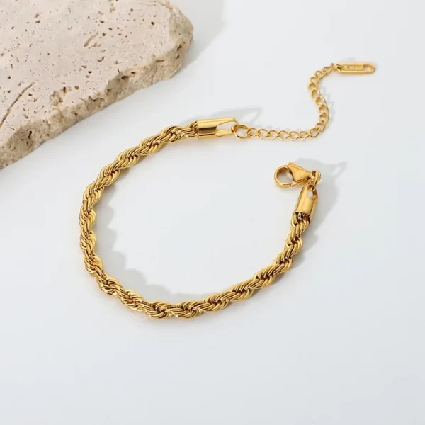 Youthway 2023 NEW Stainless Steel Metallic Texture Snake Chain Cuban Chain Bracelet For Woman Waterproof Jewelry Bijoux Men - Image 2