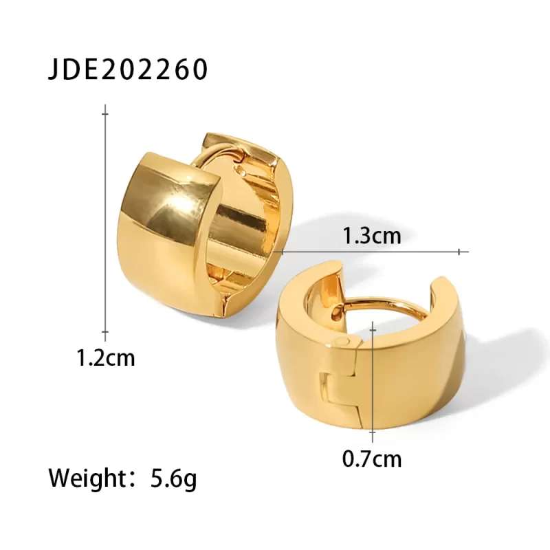 18K Gold Plated Stainless Steel Jewelry Gift Geometric Silver Color Square C Earrings for Women - Image 4