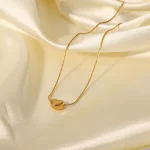 New Arrival 18K PVD Gold Plated Heart Pendant Choker Jewelry Party Stainless Steel Simple Smooth Heart Necklace for Girls