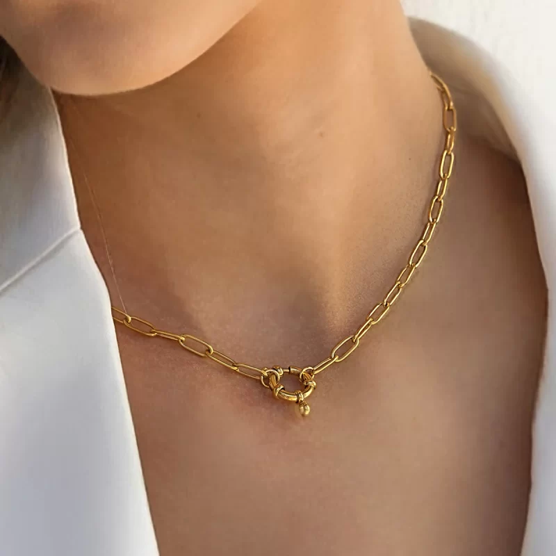 J&D DIY Charms Stainless Steel Gold Plated Necklaces Simple Cross Chain Multifunctional Necklace - Image 3