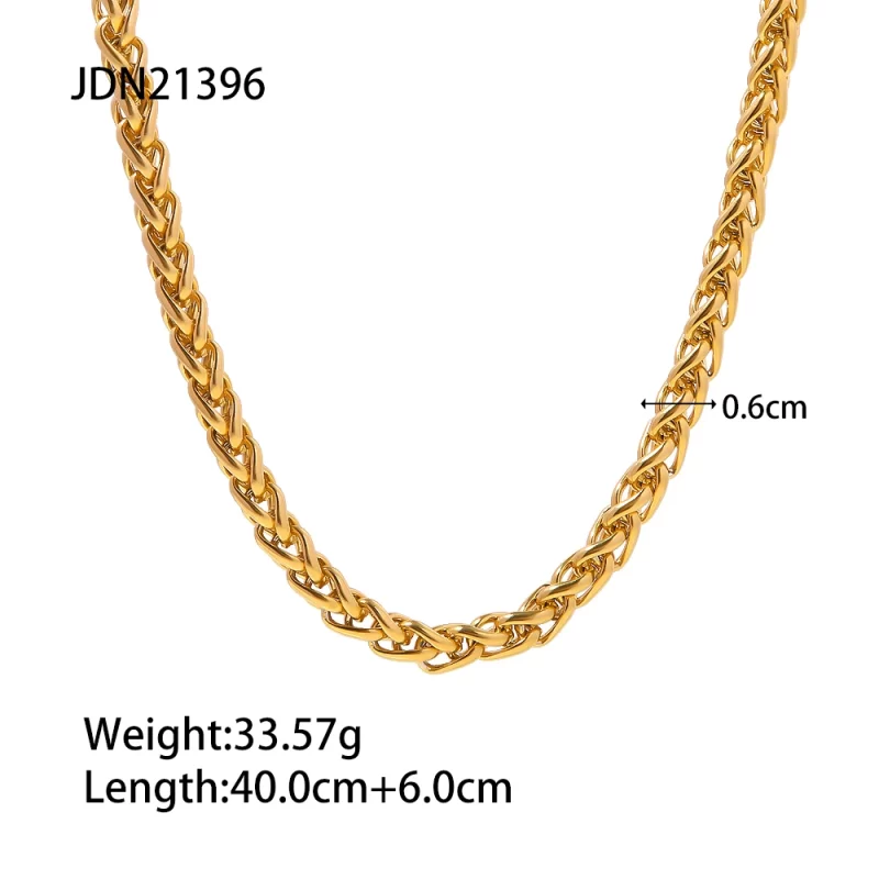 Youthway Stylish High Quality 18K Gold Plated Chain Stainless Steel Necklace Waterproof Trendy Jewelry Women - Image 6