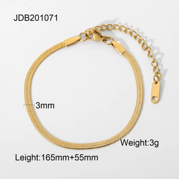 3MM Width Stainless Steel Snake Chain Bracelets For Women Punk Fashion Bracelets Female Summer Jewelry - Image 4