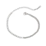Silver And 18K PVD Gold Plating Summer Fashionable Style Mix Ball Tennis Chain Bracelet for Women