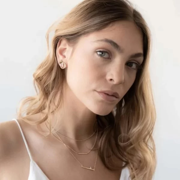 Waterproof T-bar Pendant Double Layer Bar Necklace Stainless Steel Bead Chain Layer Necklace for Women - Image 4