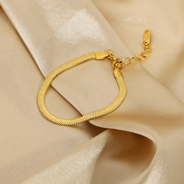 Stainless Steel Snake Chain Stacking Bracelets For Women Men Thin Snake Bone Chain Bracelet - Image 4