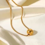New Arrival 18K PVD Gold Plated Heart Pendant Choker Jewelry Party Stainless Steel Simple Smooth Heart Necklace for Girls