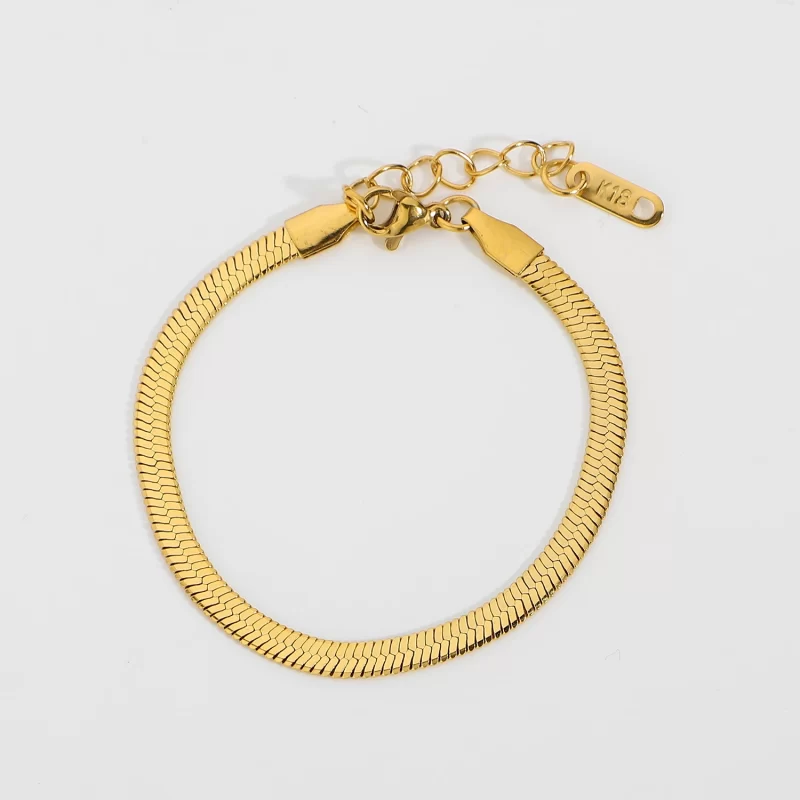Stainless Steel Snake Chain Stacking Bracelets For Women Men Thin Snake Bone Chain Bracelet