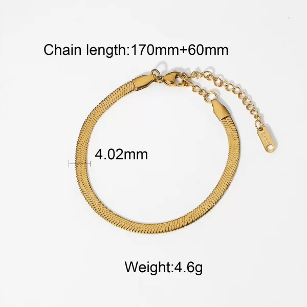 Stainless Steel Snake Chain Stacking Bracelets For Women Men Thin Snake Bone Chain Bracelet - Image 6