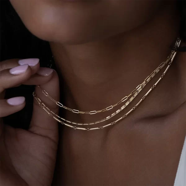 Youthway Modern Design Versatile 18K Gold Plated Stainless Steel Multi-layer Chain Necklace For Women Waterproof Jewelry Gift - Image 2
