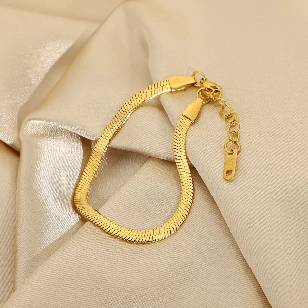 Stainless Steel Snake Chain Stacking Bracelets For Women Men Thin Snake Bone Chain Bracelet - Image 5