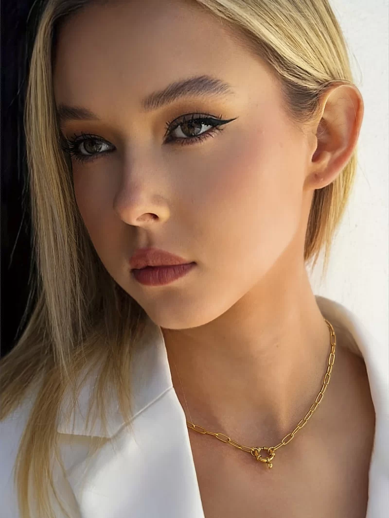 J&D DIY Charms Stainless Steel Gold Plated Necklaces Simple Cross Chain Multifunctional Necklace - Image 2