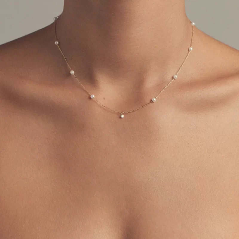 J&D Minimalist Stainless Steel Jewelry 18K PVD Gold 5A High Quality Pearl Crystal Pendant Necklace Women - Image 4
