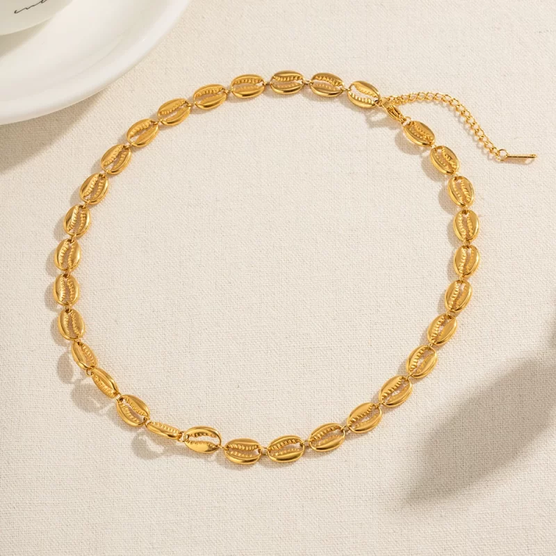 2023 New Trend Chic 18k Gold Plated Shell Shape Necklace Stainless Steel Fashion Jewelry - Image 2