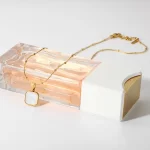 Minimalism Square Natrual Shell Pendant Necklace New Design 18K Gold Clavicle Chain Stainless Steel Jewelry Necklace for Women