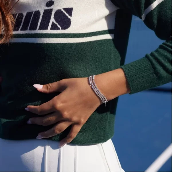 Silver And 18K PVD Gold Plating Summer Fashionable Style Mix Ball Tennis Chain Bracelet for Women - Image 2