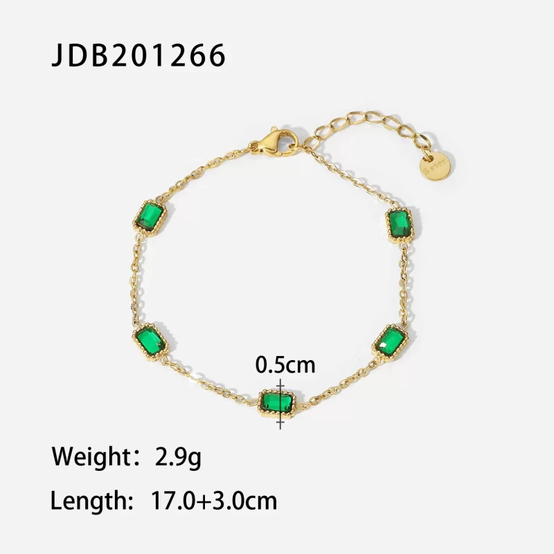 tainless Steel Cubic Zirconia Bracelet 18k Gold PVD Plated Colored Crystal Zircon Jewelry For Women Men Gift Brazalete - Image 6