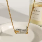 Youthway Exquisite Statement Stainless Steel Gold&Silver White Zircon Star Boots Pendant Necklace Earrings Trendy Lady Jewelry