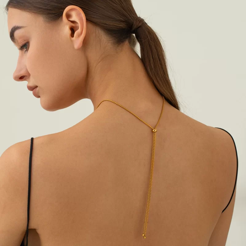 J&D Jewelry Waterproof Stainless Steel Curve Choker Necklace Wavy Adjustable Collar Neck Choker - Image 4
