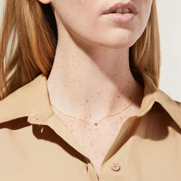18K Gold Plated Stainless Steel Round Zircon Pendant Necklace For Women Minimalist Classic Choker Necklace - Image 4
