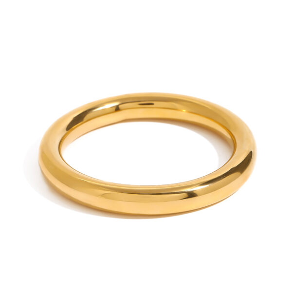 Modern and Simple 18k Gold Stainless Steel 10MM Simple Plain Ring Lady Style High-end Round Bracelet