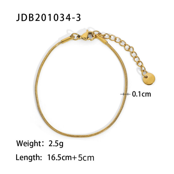 Dainty Super Thin Bone Chain Bracelet Stacking 18K Gold Plated Stainless Steel Bracelet for Women Accessories - Image 5