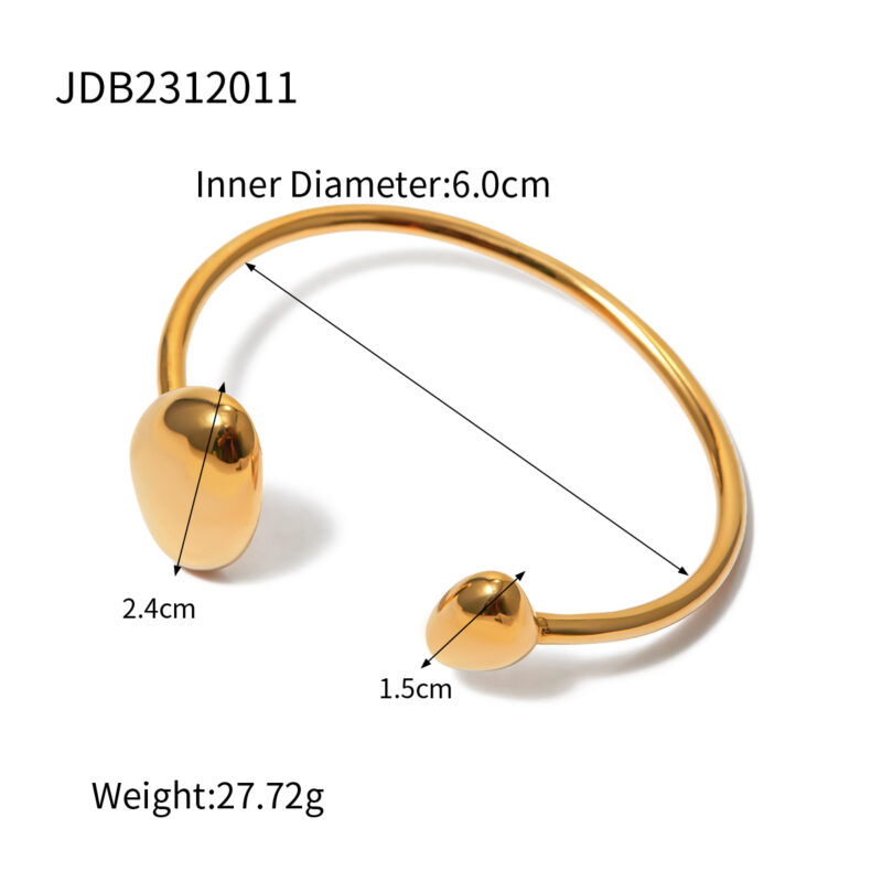 18K Gold Plated Minimalist Stainless Steel Irregular Open Bracelet for Women Popular Jewelry Gift New - Image 6