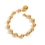 J&D 18K Gold Plated Stainless Steel Bracelet Waterproof Modern Minimalist Personalized Ball Bracelet No reviews yet 28 so