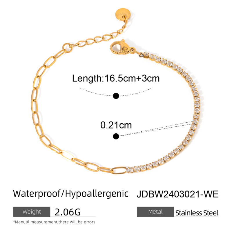 18K Gold Plated Plated Stainless Steel Jewelry Adjustable Round Bead Chain Bracelet for Women - Image 3